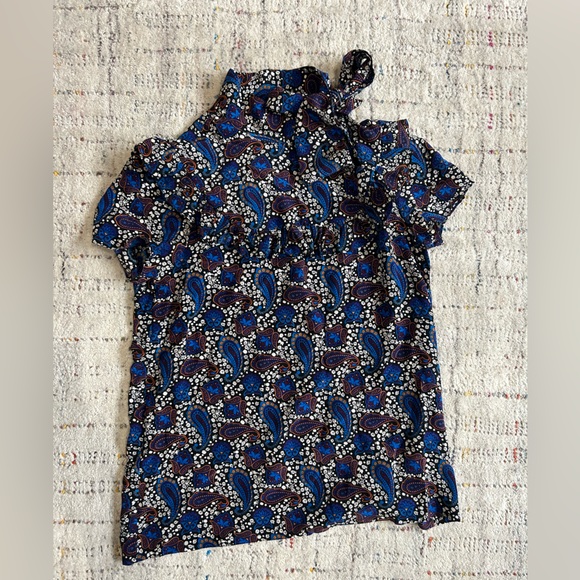 Sandro Paisley 100% Silk Top Size 2 - Picture 4 of 7